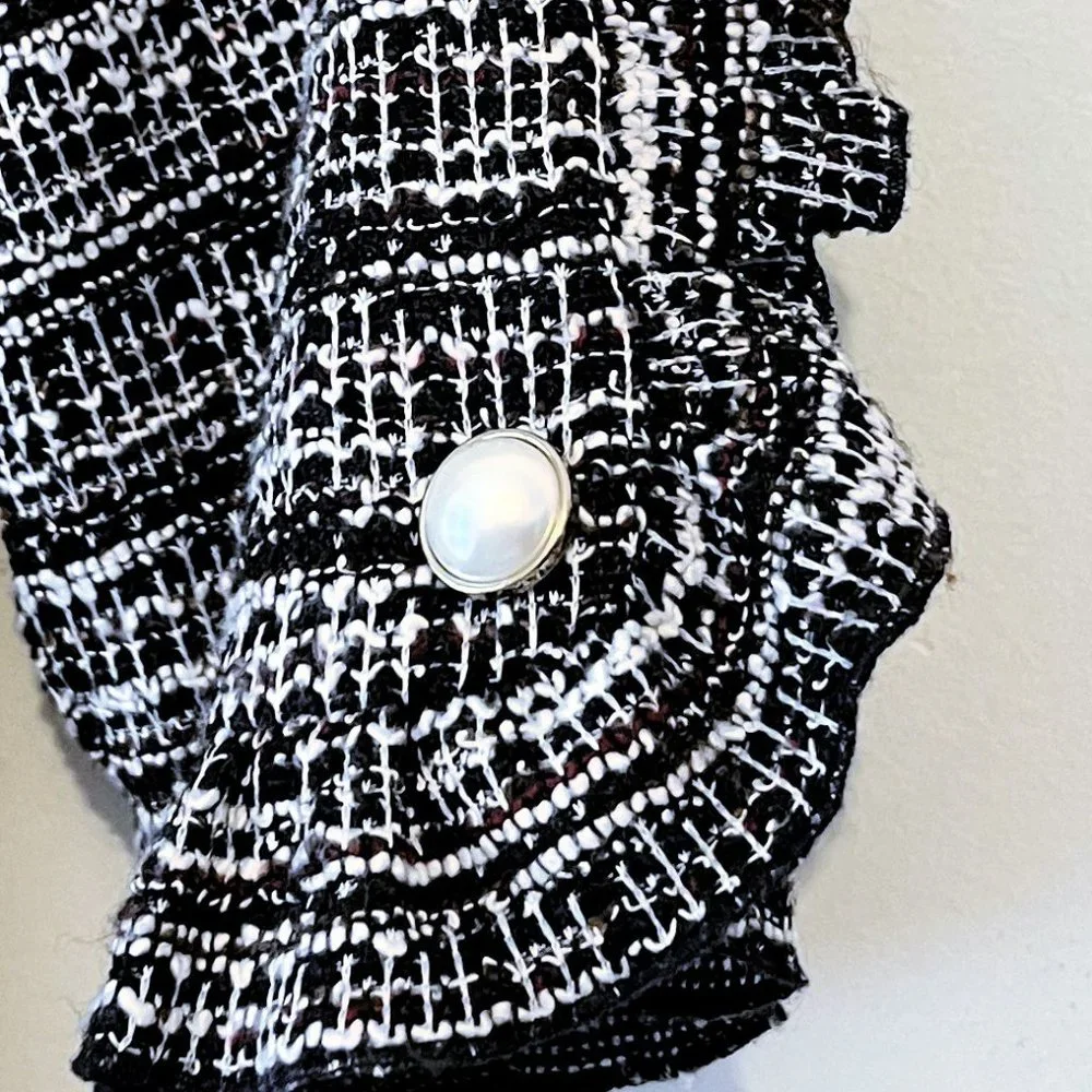 NEW! Karl Lagerfeld Paris Ruffle Pearl Trim Sleeve Dress- Size 4 - Picture 9 of 13